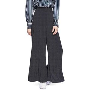 Free People Polka Dot Wide‎ Leg Pants Womens Size 6 Black White Flowy